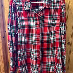 Croft & Barrow Red Plaid Button Down Shirt